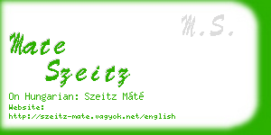 mate szeitz business card
