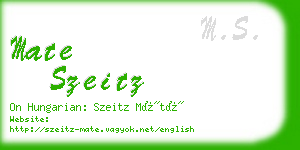 mate szeitz business card